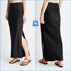 Size 6 - Womens Column Slip Maxi Skirt - Future Collective - Black
